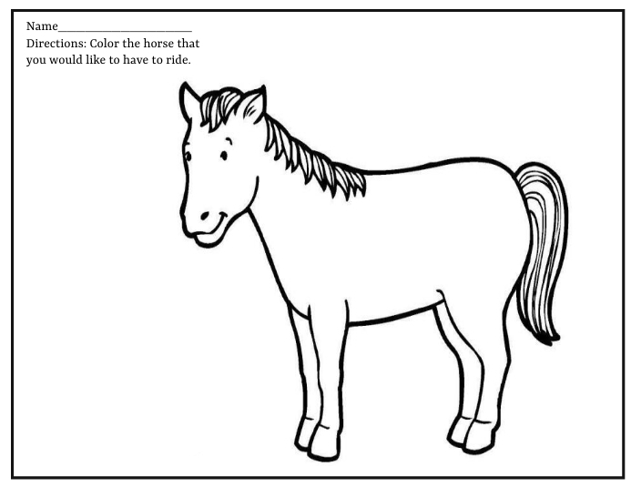 Western horse coloring sheet worksheet template