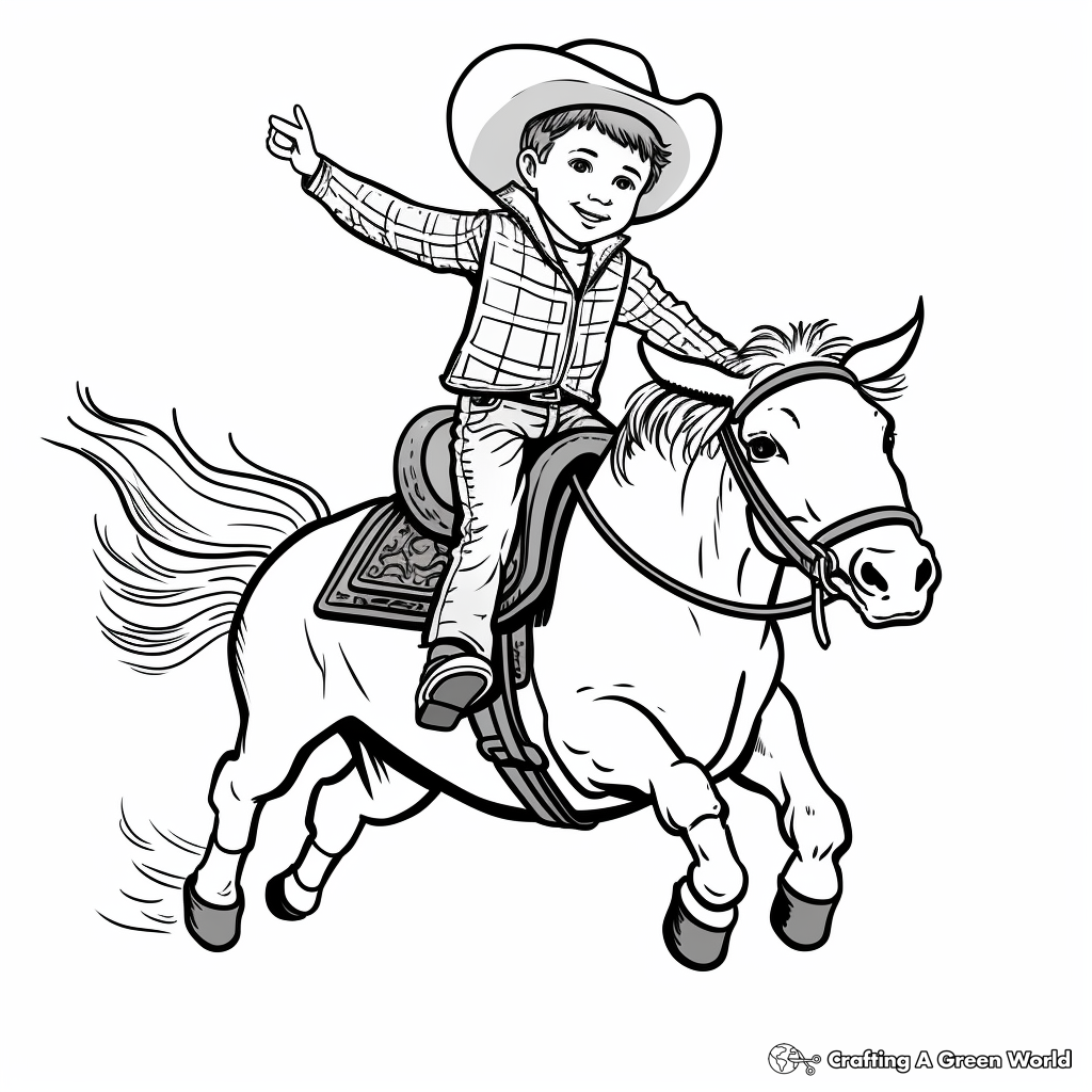 Bull riding coloring pages