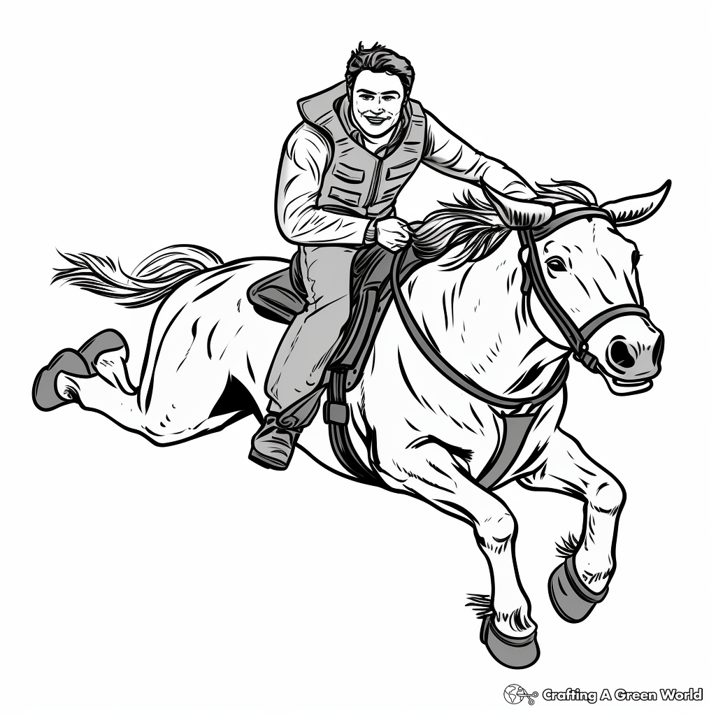 Bull riding coloring pages