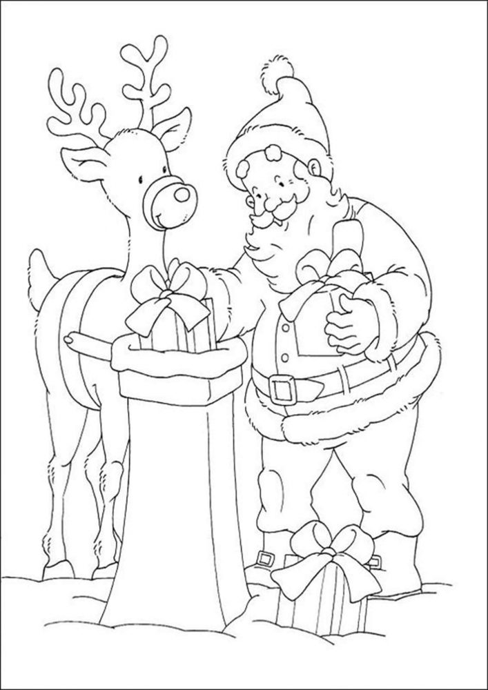 Free printable reindeer coloring pages