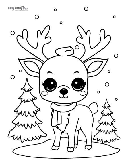 Printable reindeer coloring pages