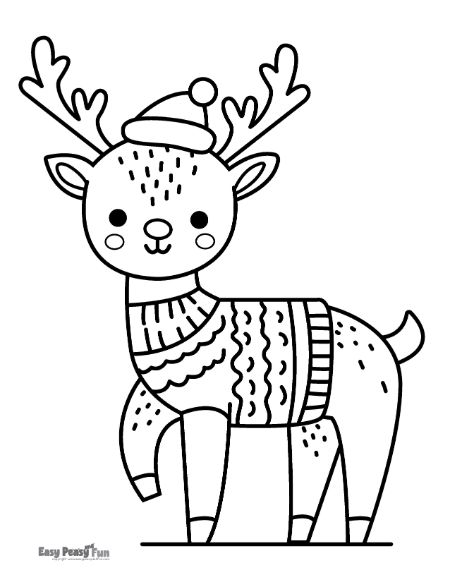 Printable reindeer coloring pages