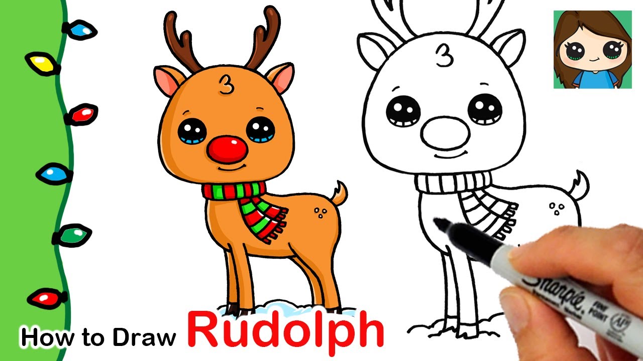 How to draw rudolph christas series