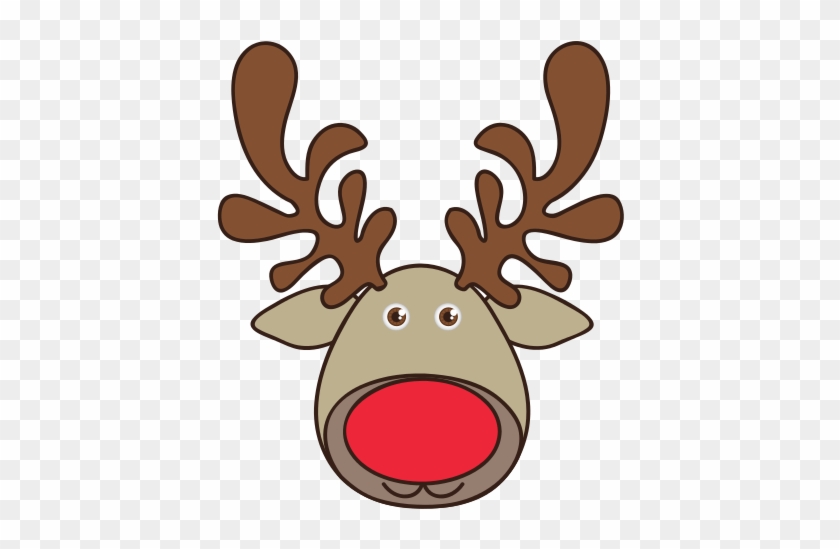 Colorful cartoon funny face reindeer animal