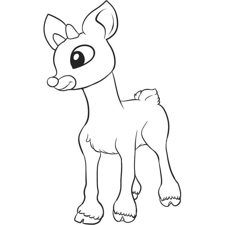 Dibujos de rodolfo el reno de la nariz roja para colorear y imprimir