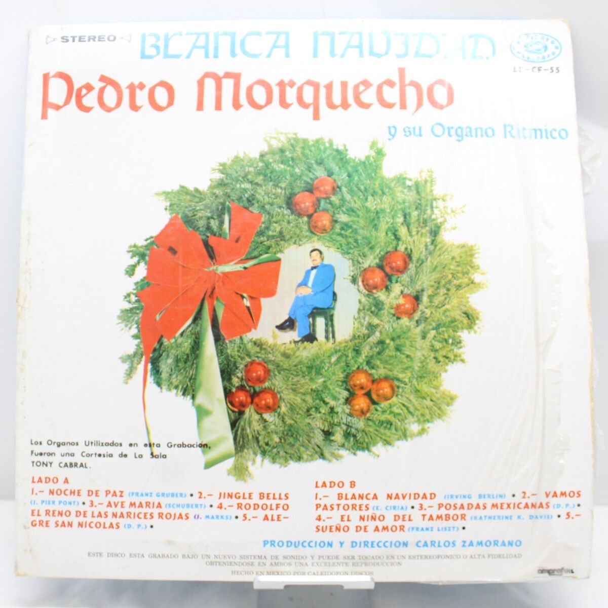 Pedro morquecho y su organo ritmico noche de paz blanca navidad vinyl record lp