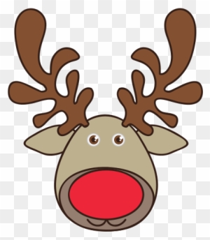 Colorful cartoon funny face reindeer animal