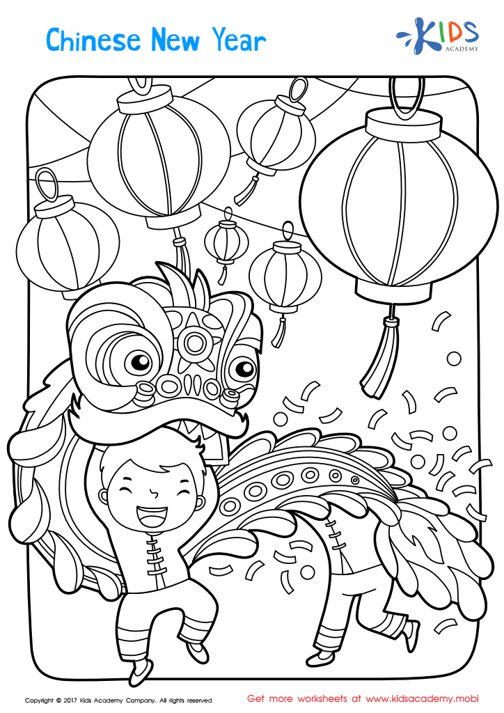 Chinese new year worksheet printable coloring page for kids chinese new year crafts for kids new year coloring pages chinese new year kids