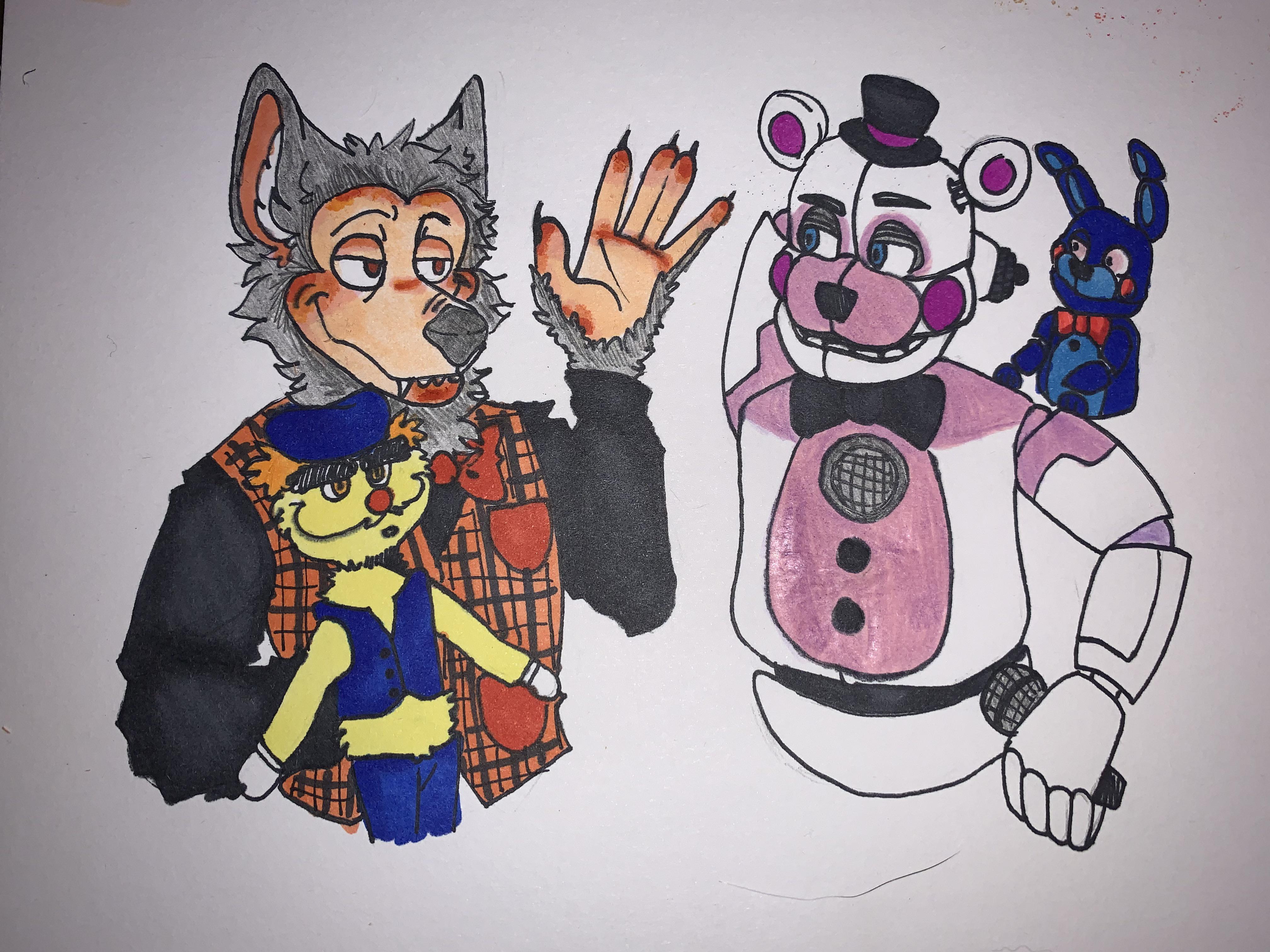 Rolfe dewolfe and funtime freddy meet showbiz pizza sister location rfivenightsatfreddys