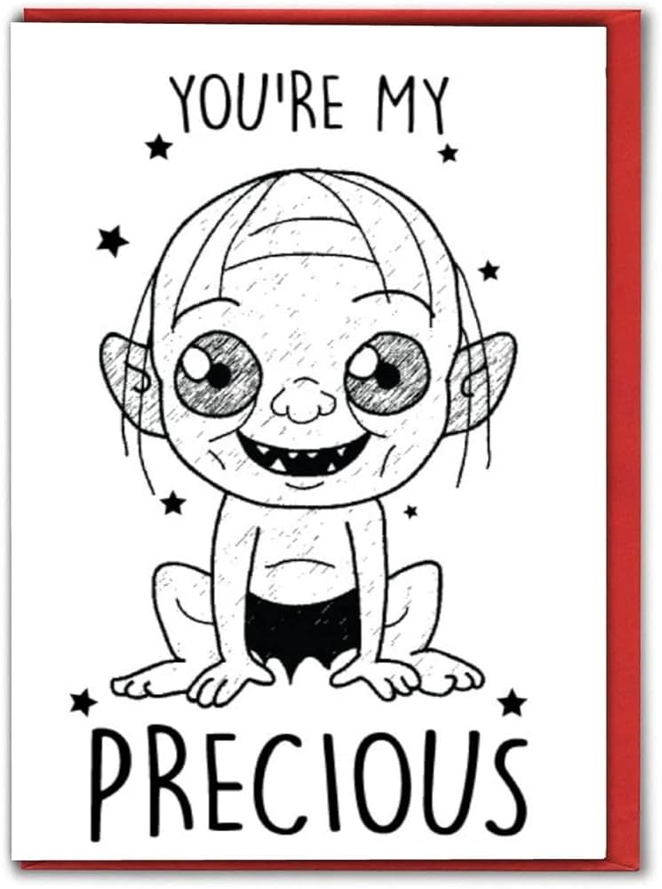 Roligt fãdeldagskort roligt alla hjãrtans kort roligt jubileumskort youre my precious gollum lord of the rings c kontorsprodukter