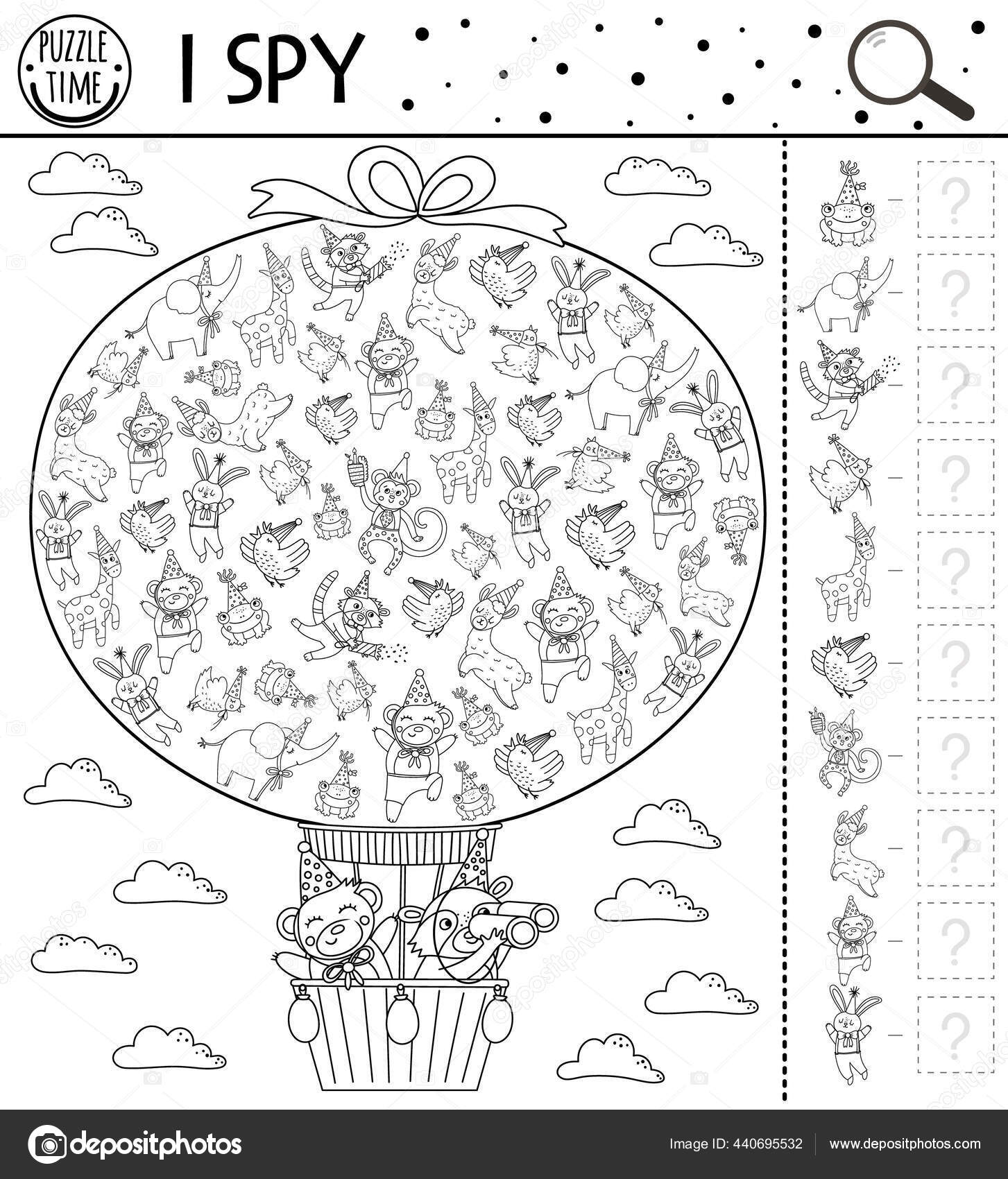Fãdelsedag jag spionerar spel fãr barn sãker och rãknar svartvitt vektor av lexiclaus
