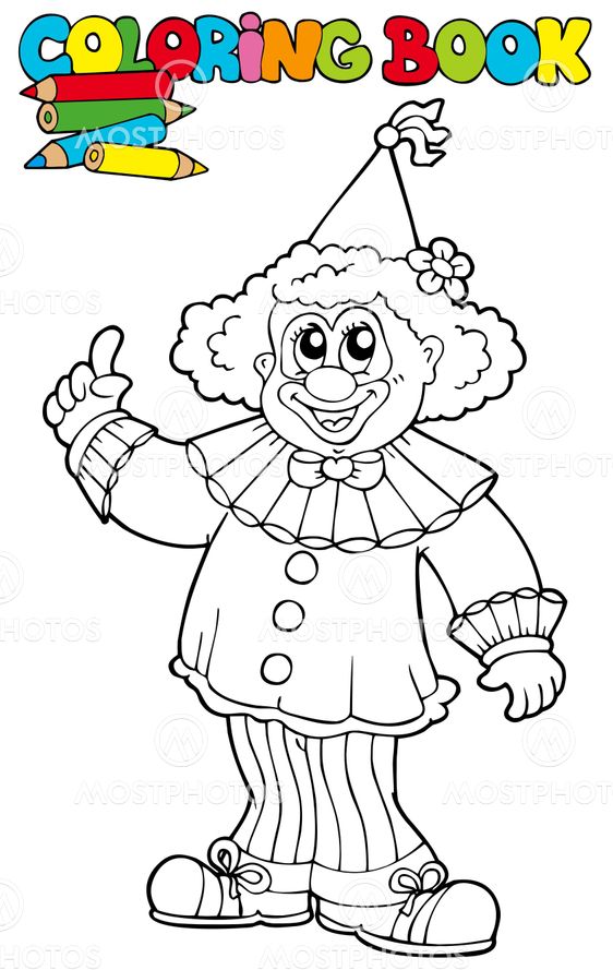 Mãlarbok med roliga clown av klara viskova
