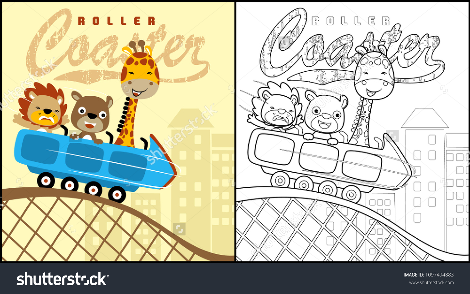 Coloring book funny animals cartoon on stock vector royalty free
