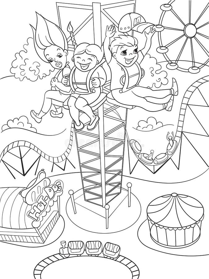Amusement park coloring stock illustrations â amusement park coloring stock illustrations vectors clipart