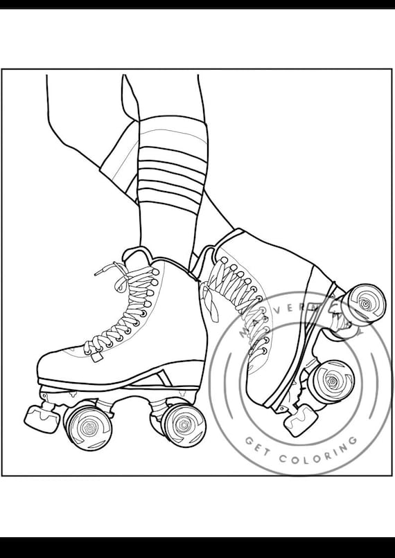 Roller skating girl coloring page