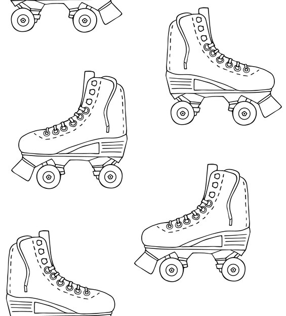 Page coloring skates images