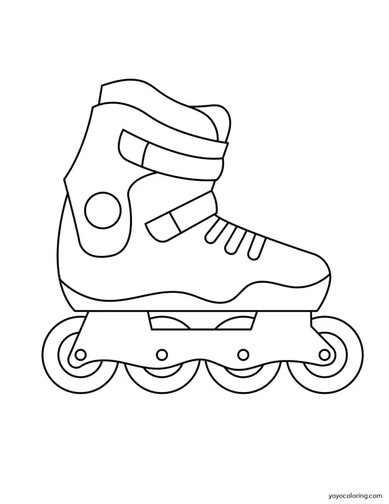 Inline skates coloring pages á printable painting template