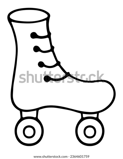 Roller skates sketch sports shoes pair stock vector royalty free