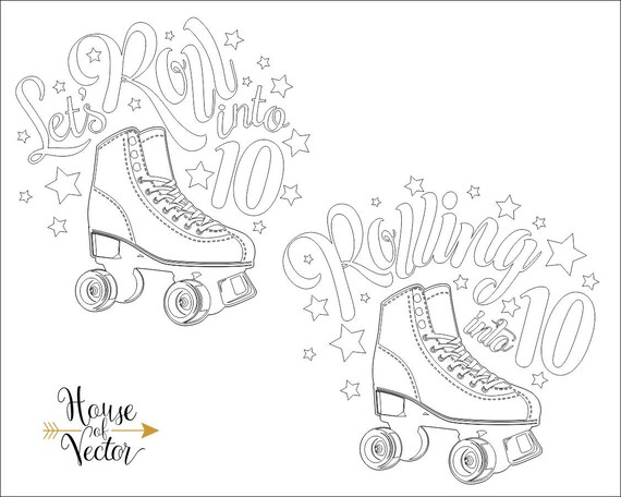 Rolling into vector digital download file roller skates clipart svg eps ai dxf cdr lets roll into clipart printable jpg pdf png