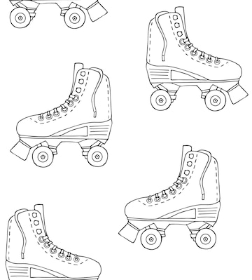 Premium vector vector seamless pattern of quad roller skate