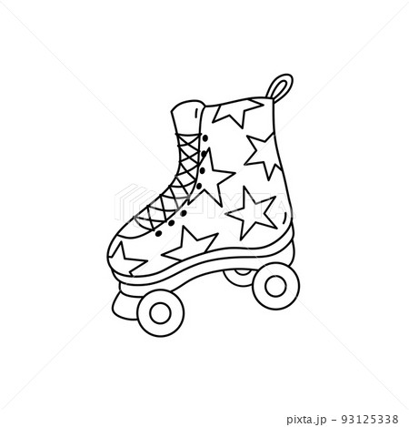 Quad roller skate with stars isolated on white