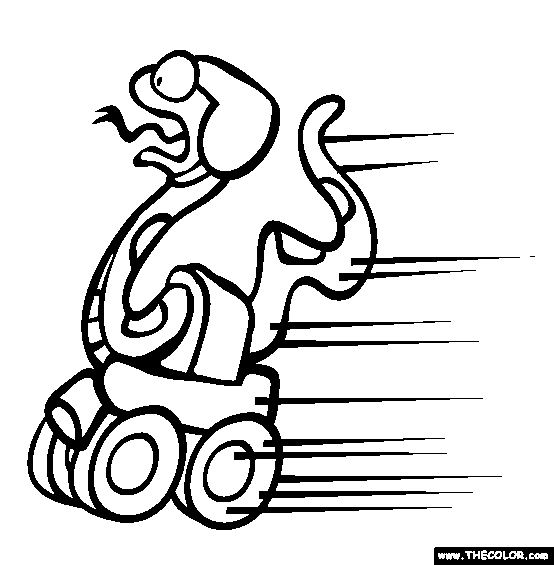 Rollerskating snake online coloring page