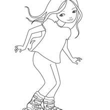 Jeanne roller skating coloring pages