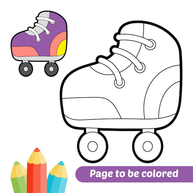 Premium vector coloring book for kids roller skate vector