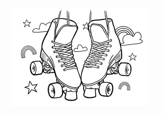 Roller skates colouring pages pdf download pages