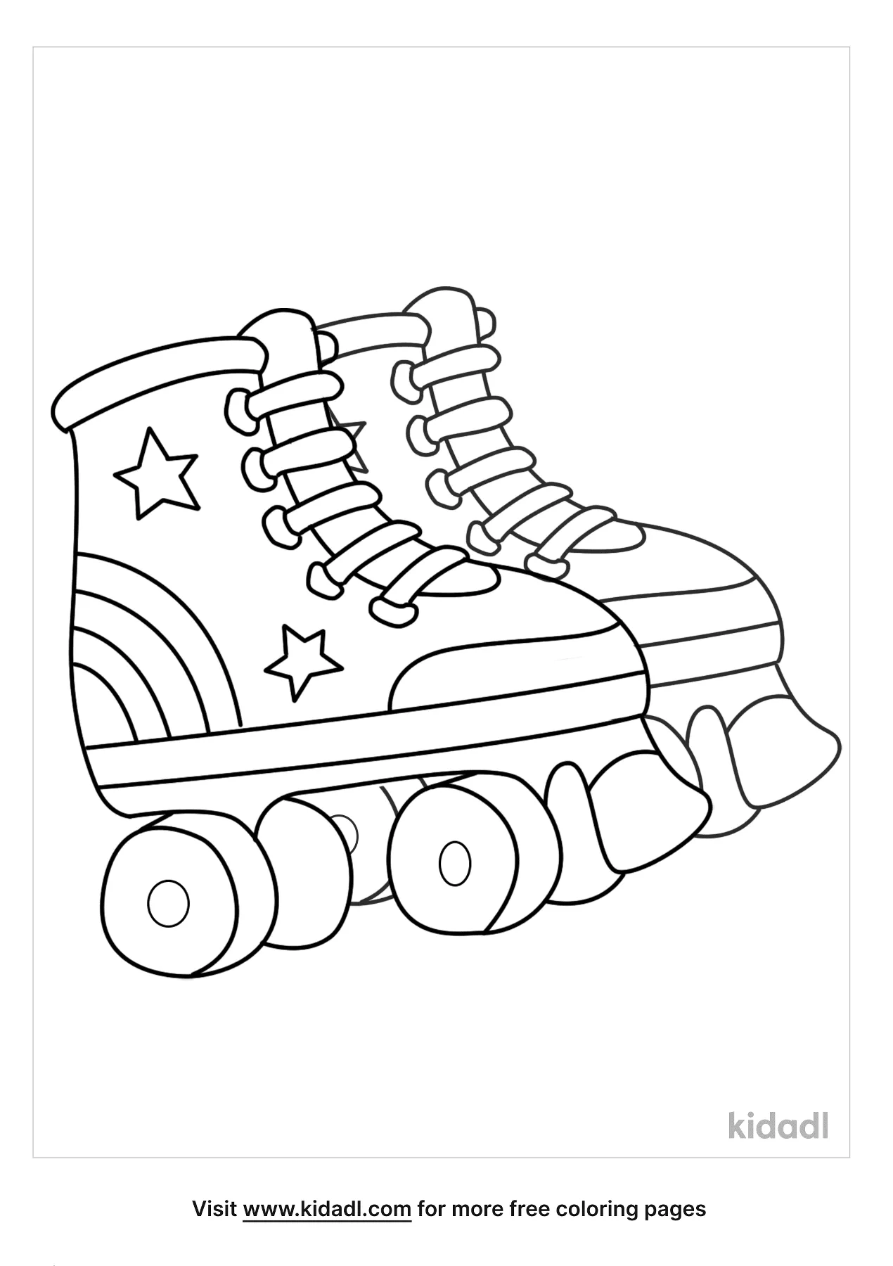 Free retro roller skate coloring page coloring page printables
