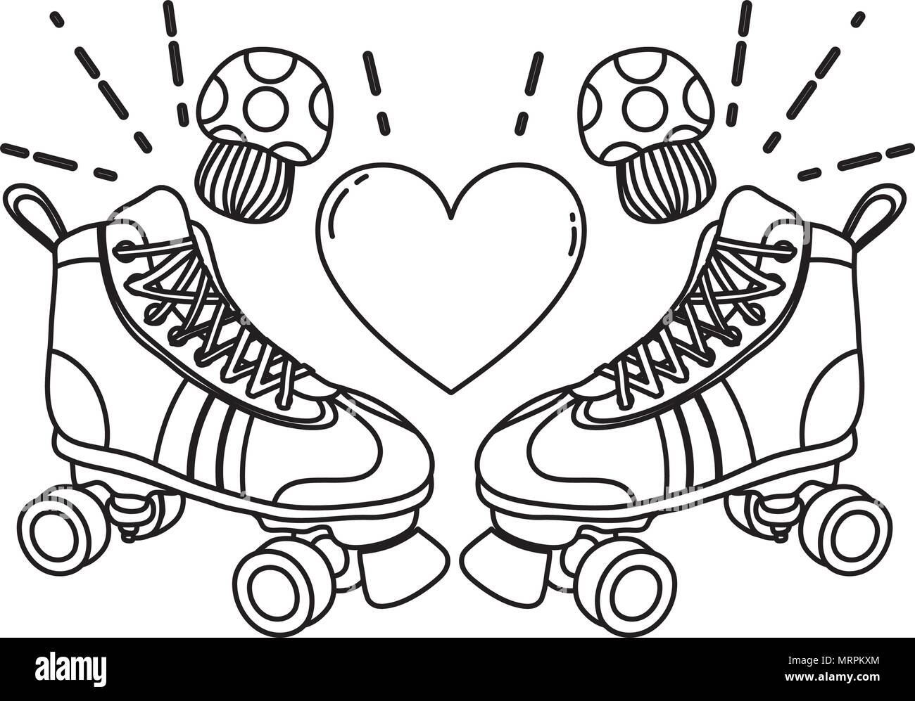 Rollerskate line icon hi