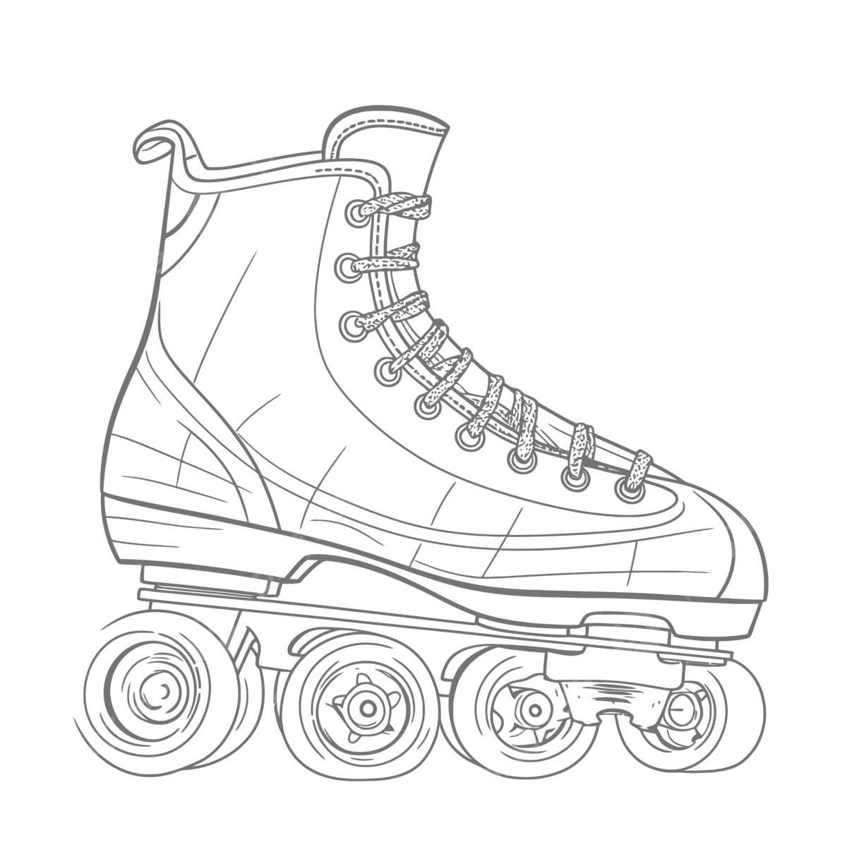 Roller skate coloring page vector illustration print or download outline sketch drawing roller skate drawing roller skate outline roller skate sketch png and vector with transparent background for free download
