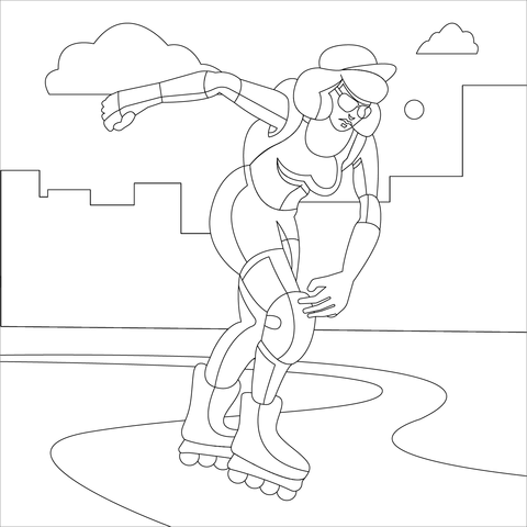 Roller skating coloring page free printable coloring pages