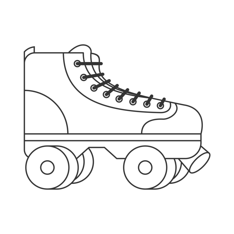 Roller skate sport cartoon design for coloring png images ai free download