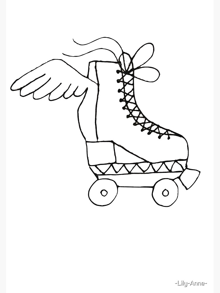 Roller skate with wings poster for sale by