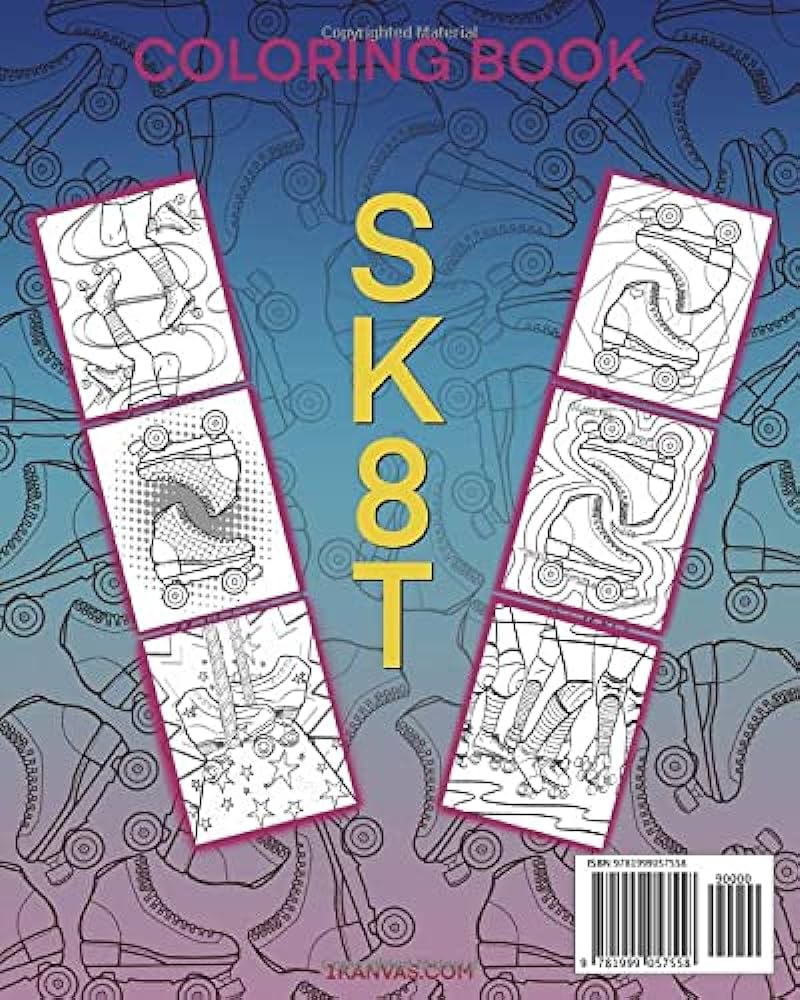 Skt coloring book roller skate lovers design color beautifully illustrated quad skates templates kanvas gallacher kristen books