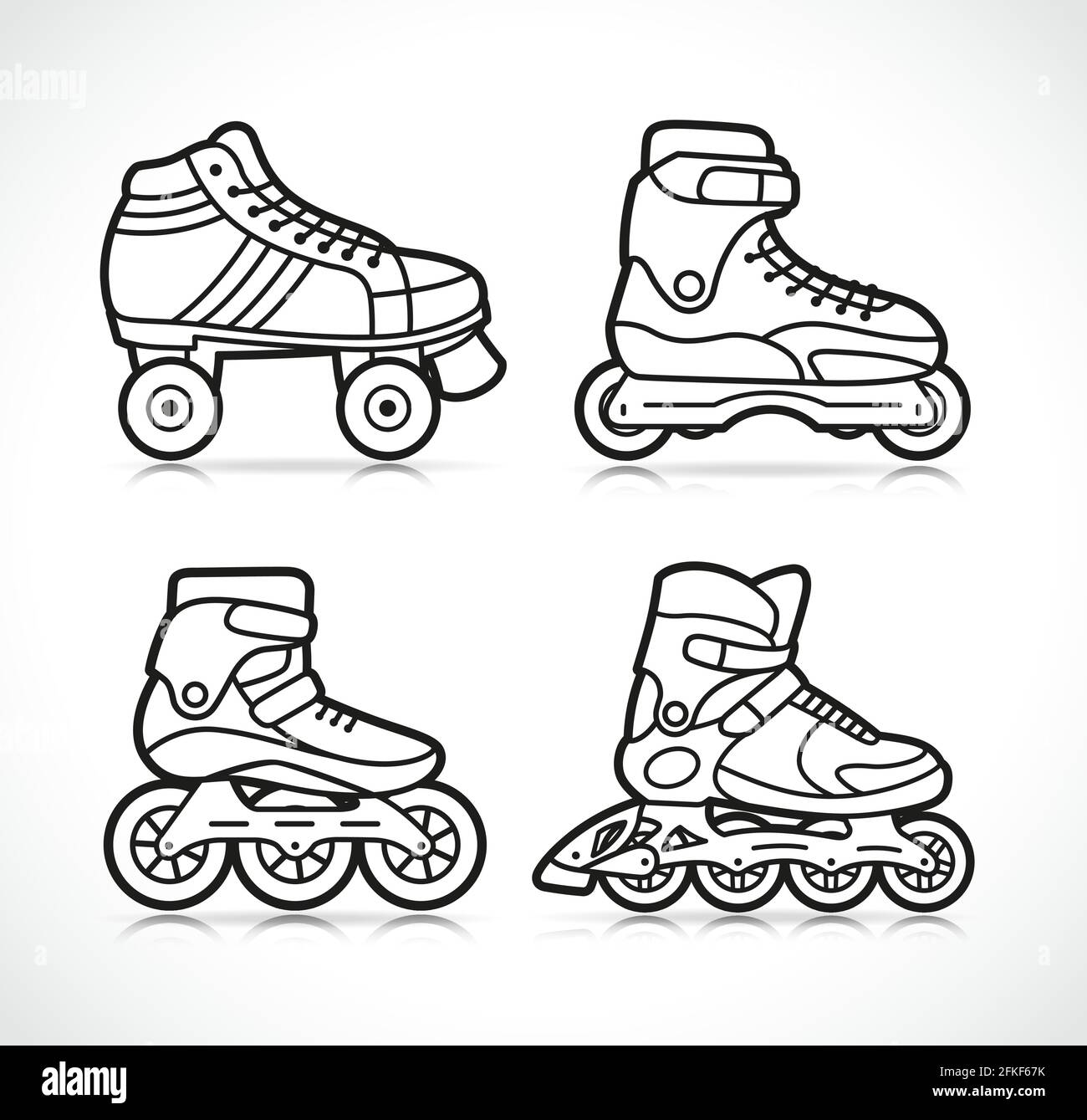 Rollerskate line icon hi