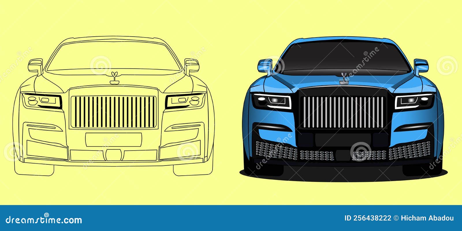 Rolls royceadult coloring page for book and drawing concept vector illustration stock vector