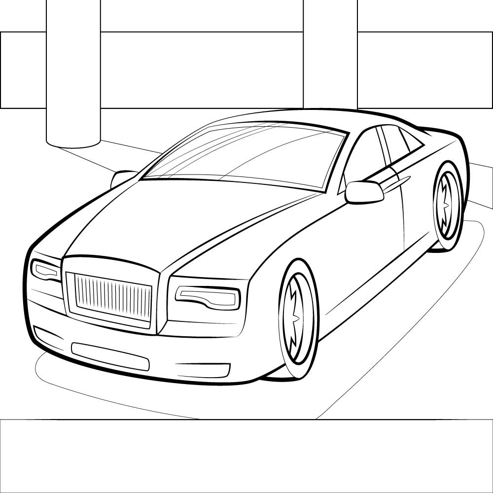 Rolls royce black and white vector free download