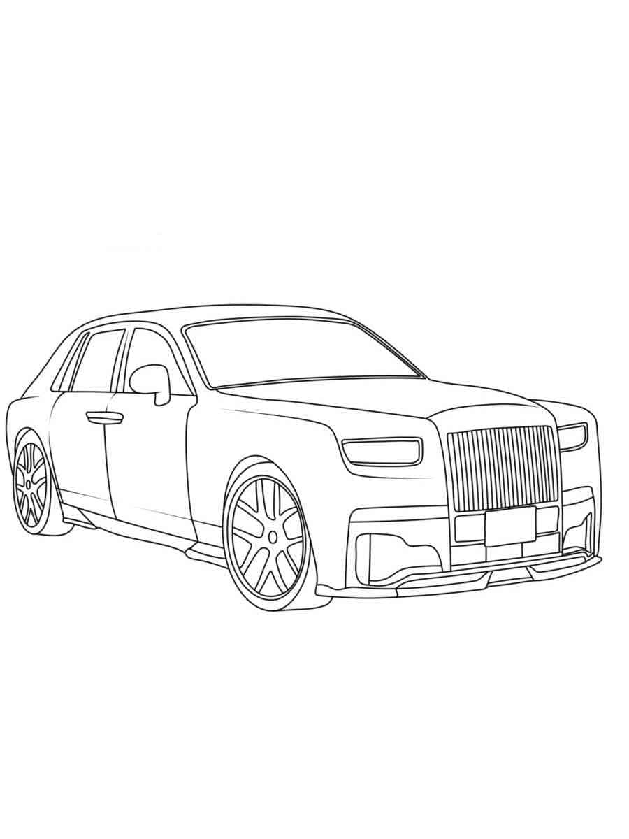 Rolls royce cullinan car coloring page