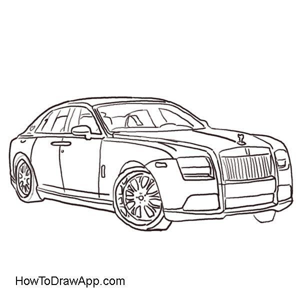 Learn to draw a rolls royce in easy steps