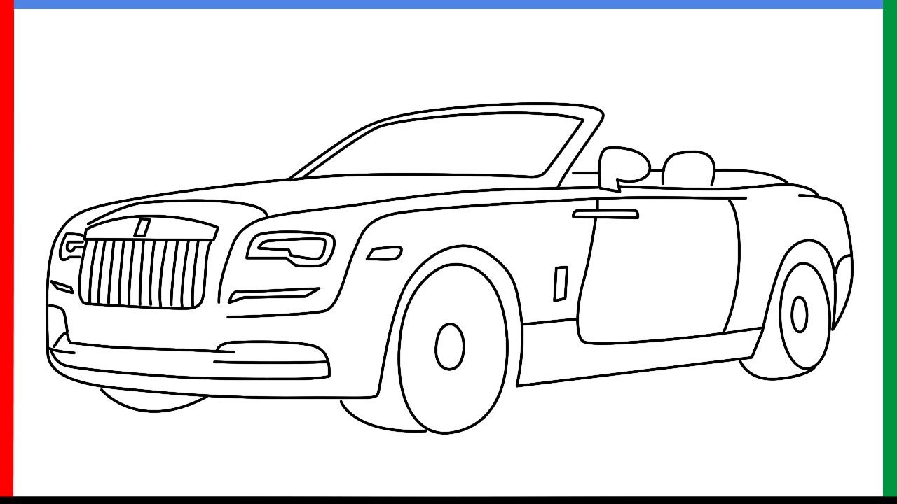 How to draw rolls royce dawn step by step for beginners