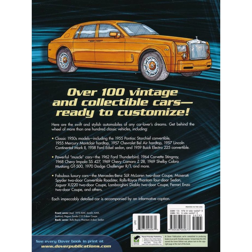 Classic cars coloring book