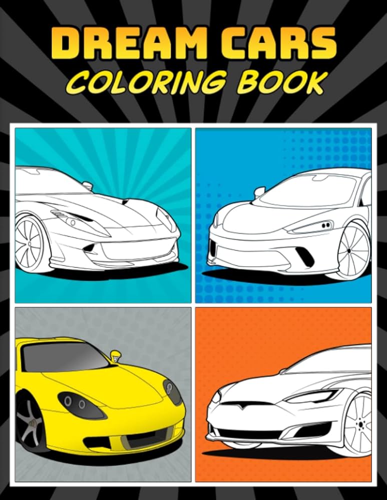 Dream cars coloring book a collection of cool sports cars supercars and classic cars relaxation coloring pages for kids adults boys and car lovers derrick lance books