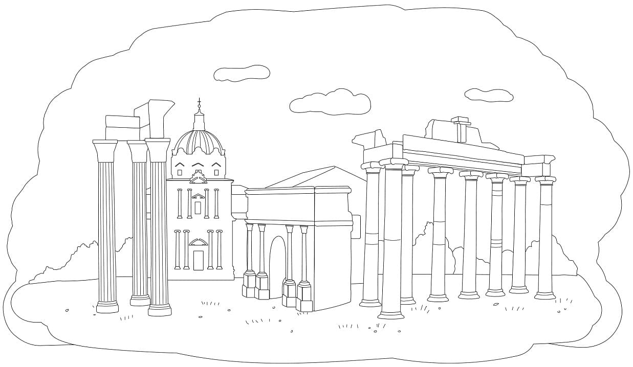 Roman forum coloring page