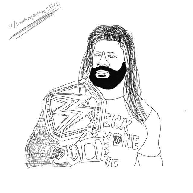 So i made a roman reigns sketch and the arm was very detailed so pls dont mind it rate
