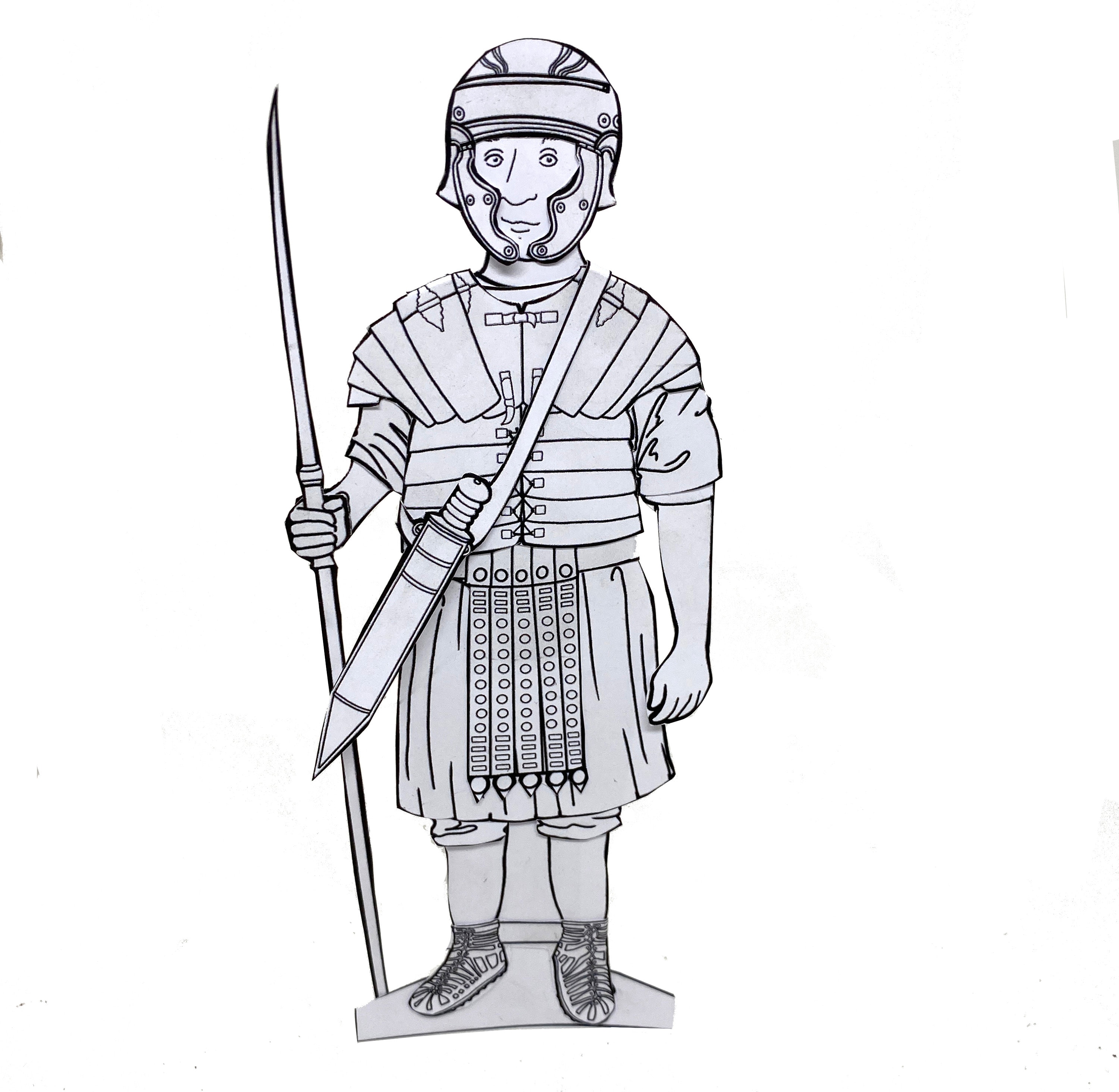 Buy cut out and dress up roman legionary figure to colour online in india