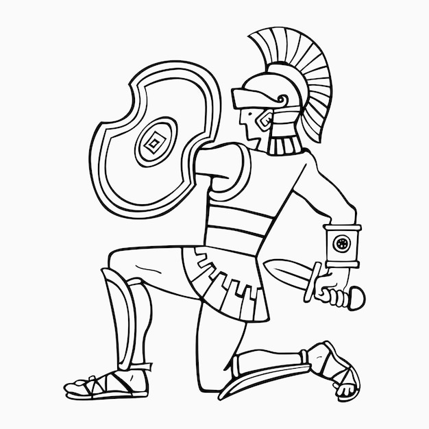 Premium vector ancient soldier