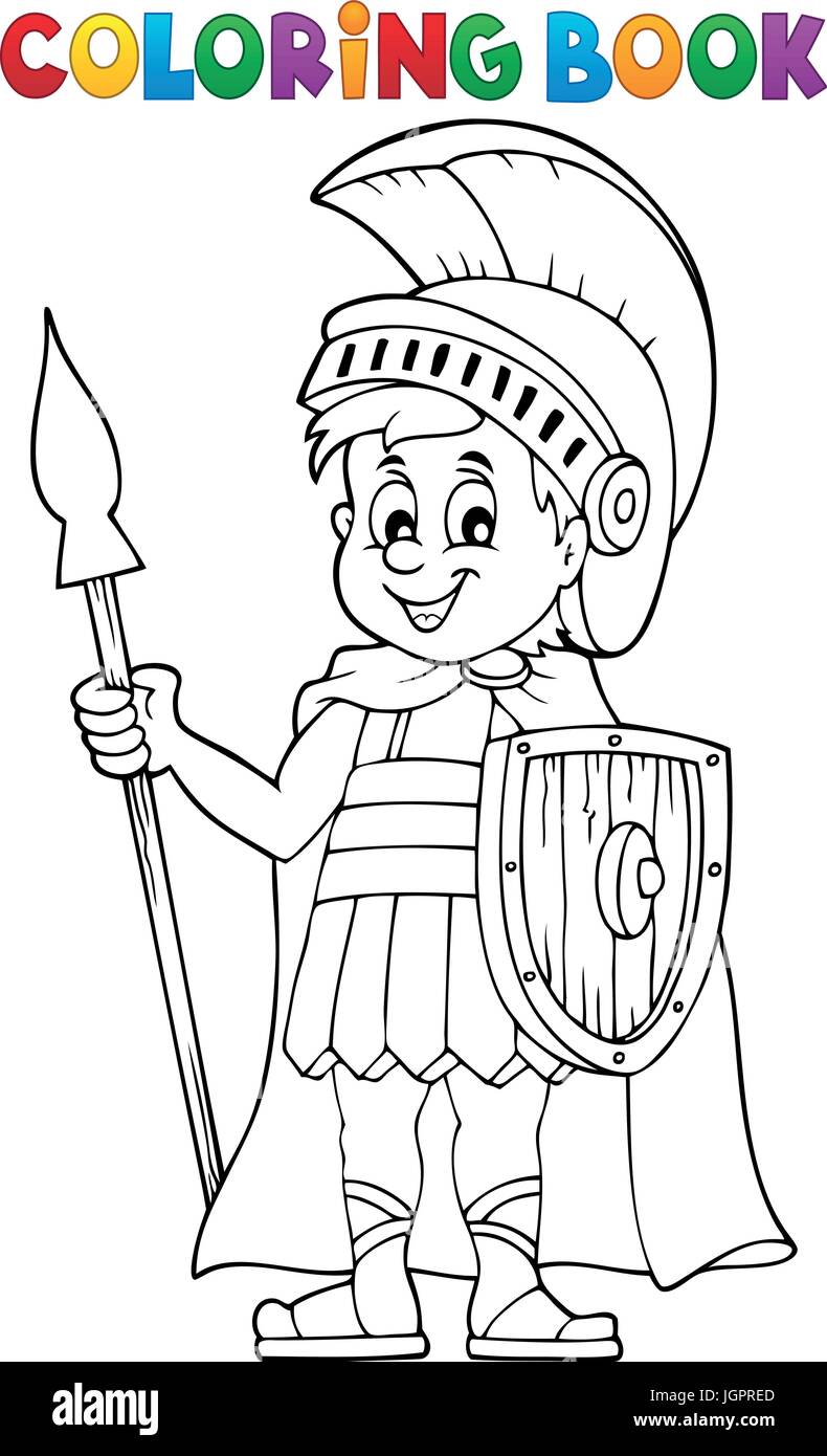 Coloring book roman soldier