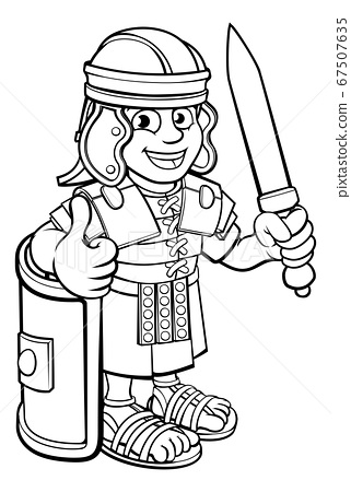 Roman soldier cartoon character